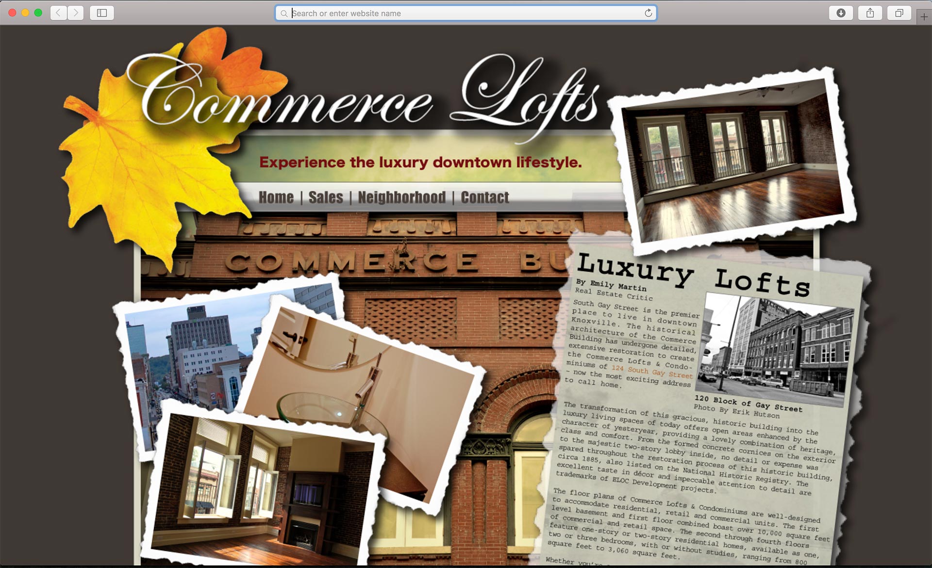 Commerce Lofts Homepage